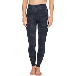 Spanx Look at Me Now Seamless‎ Camo Leggings Black Gray Large Basic Staple